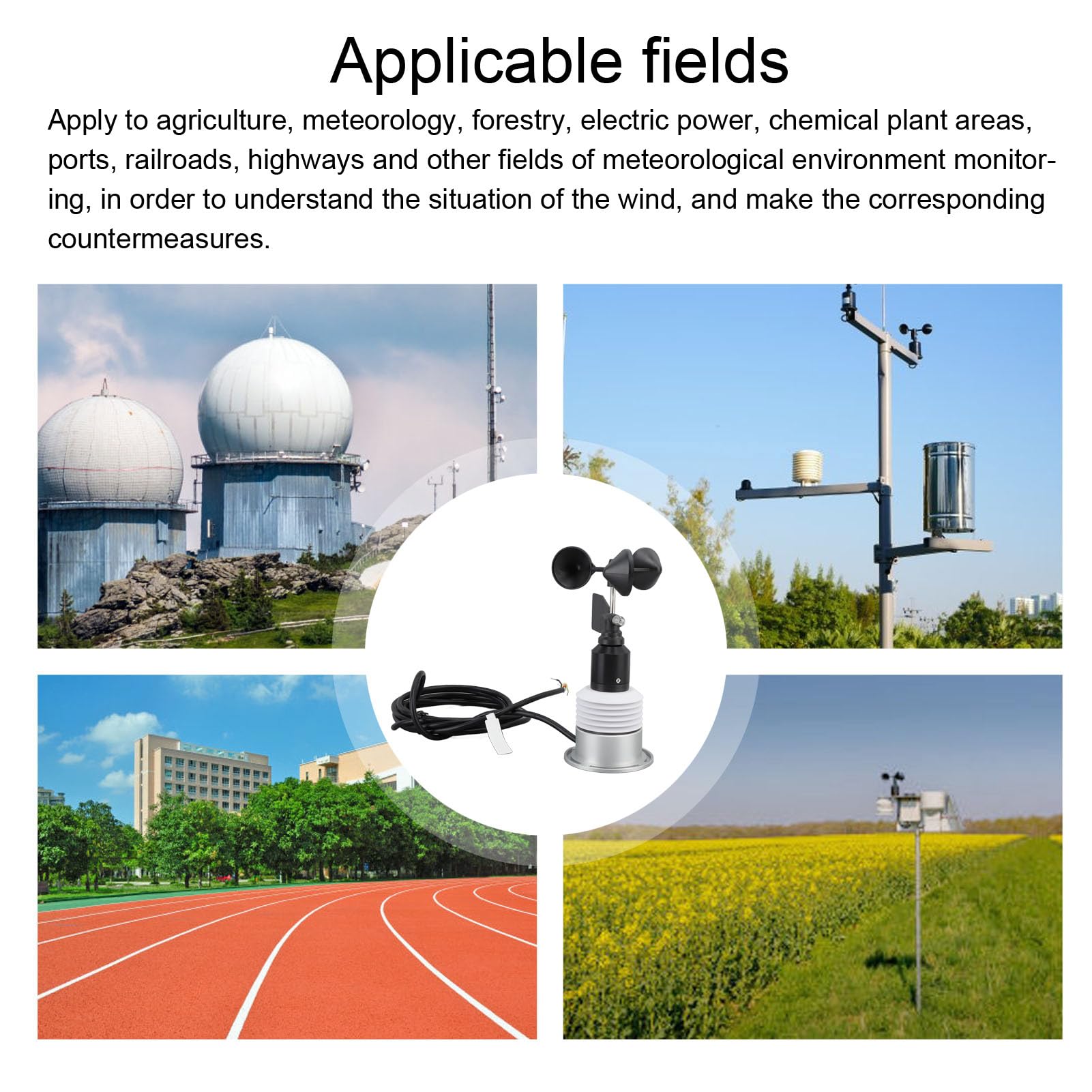 Medidor Meteorológico 5 en 1 Estación Meteorológica Compacta para Agricultura Silvicultura y Medición Ambiental con Sensor de Viento Direccional