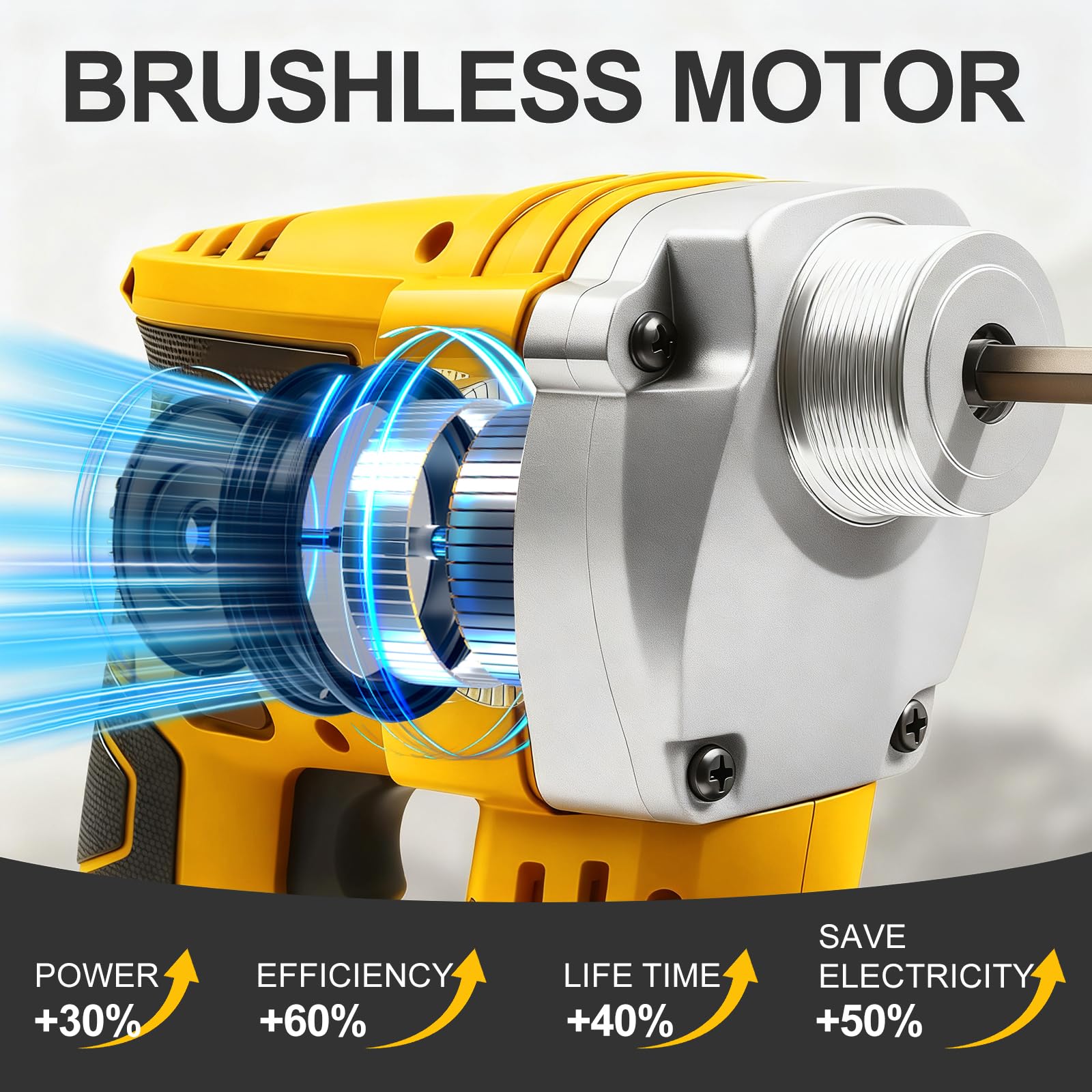 Vibratore per calcestruzzo senza fili compatibile con batteria Dewalt da 20 V (senza batteria), strumento vibrante elettrico senza spazzole da 600 W con asta flessibile da 1,2 m, per rimuovere
