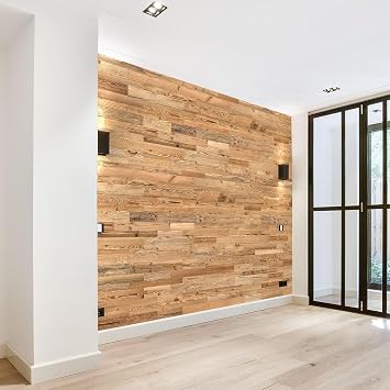 Wall Cladding Made of Reclaimed Wood, Natural Vintage Wood Wall Panels, Model Amber, 1 m2