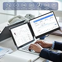 Vista 3 de KEFEYA Extensor de Pantalla para Laptop, Extensión de Monitor Portátil de 14" FHD 1080P IPS de Doble Pantalla, Monitor Portátil para Laptops