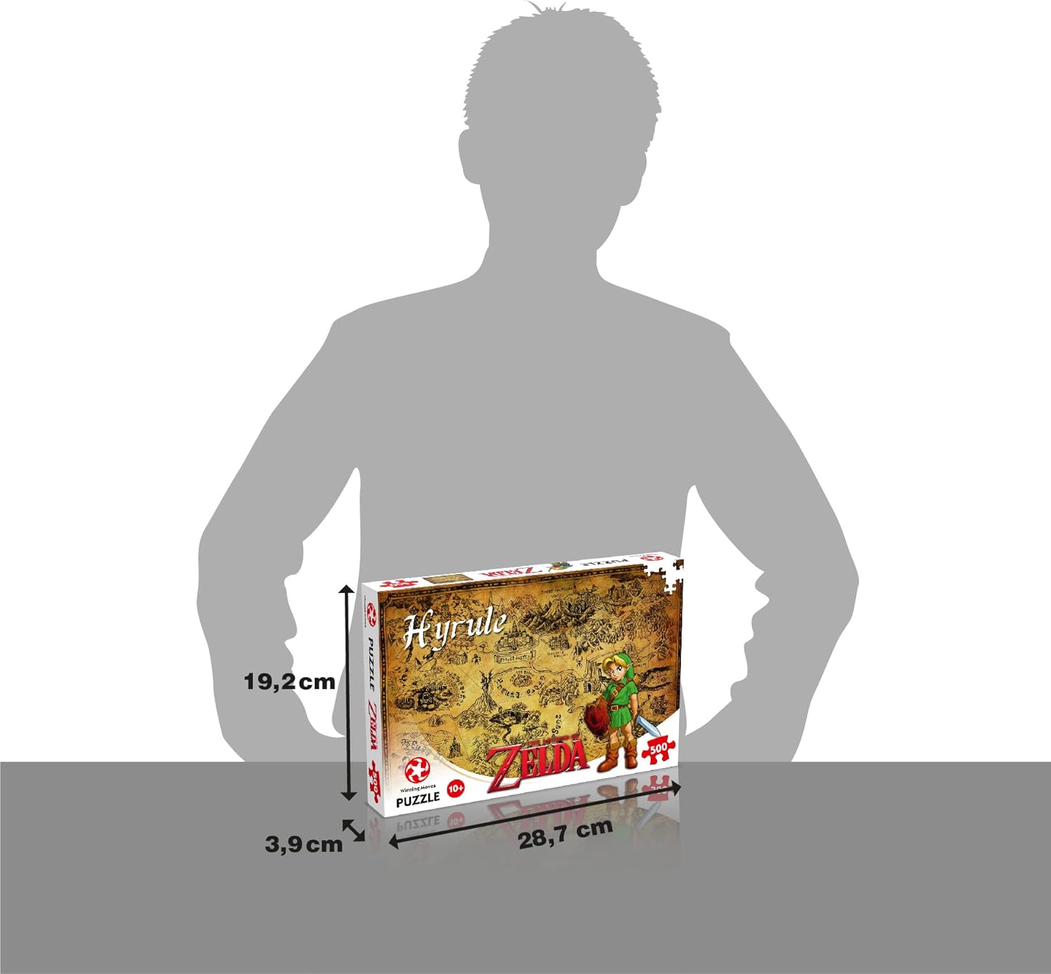 Winning Moves Legend of Zelda Hyrule Field 500 Piece Jigsaw Puzzle Game, Create a Beautiful Illustration of Hyrule Field a Must Have for Every Zelda Fans, Gift for Ages 10 Plus