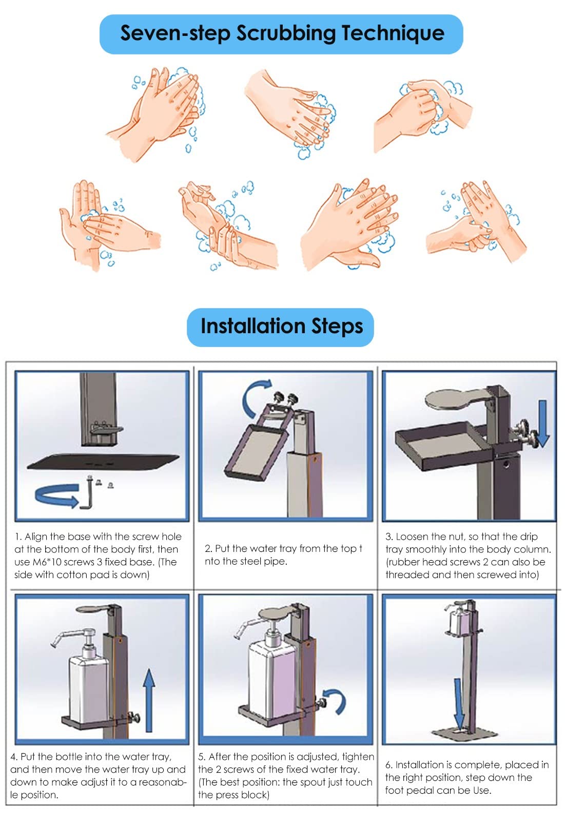 YXXSDP Dispenser Gel disinfettante Mani Senza Contatto Dispenser di Sapone E Disinfettante per Le Mani con Supporto, Commerciale in Piedi Sapone Schiumoso Titolare, per Banca Negozio Eventi
