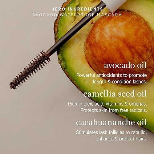 Ere Perez - Avocado Waterproof Mascara | Lengthen, Nourish, Enhance, Strengthen | Long-Lasting, Sensitive Eye Safe | Mamey + Camelia Oils | Vegan, Cruelty-Free, Clean Beauty (Brown, 0.35 oz | 10 ml)(Brown)