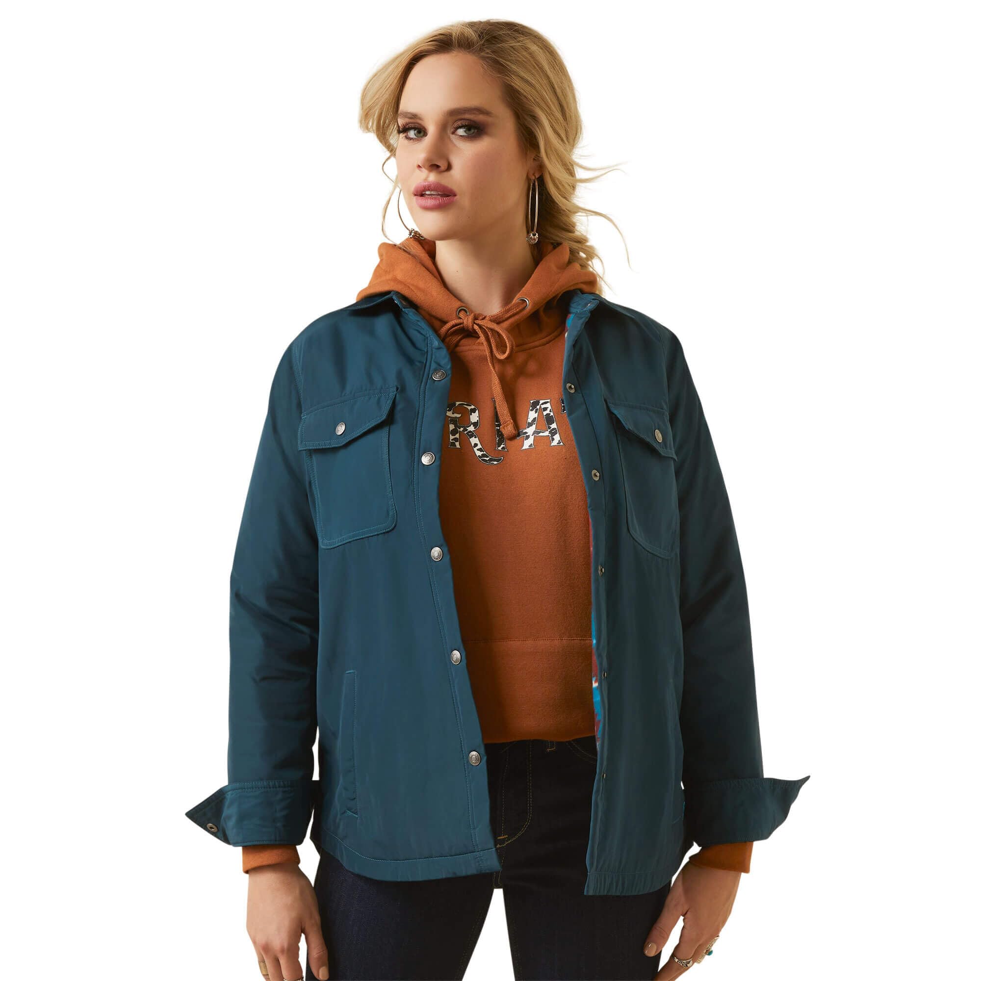 ARIAT Women's Dilon Shirt Jacket - Reflecting Pond, 2X