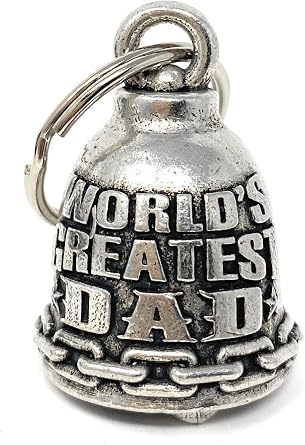 Bravo Bells Worlds Greatest Dad Bell - Biker Bell Accessory or Key Chain for Good Luck on The Road