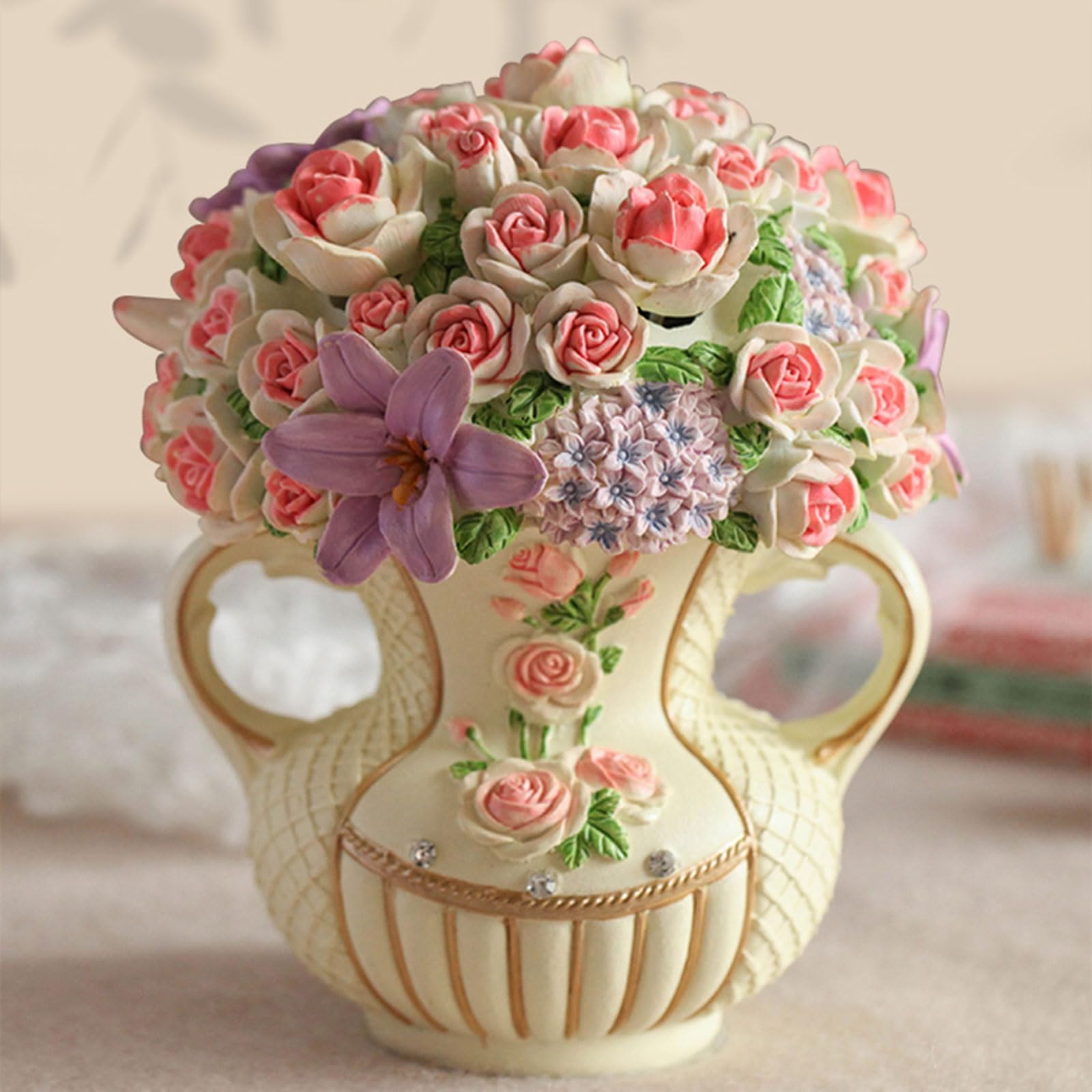 Fourchettes À Fruits Fourchettes À Dessert en Acier Inoxydable avec Motif De Fleur en Résine, 6 Pièces Fourchettes À Thé pour Apéritifs Décoration Intérieure Gâteau Fête