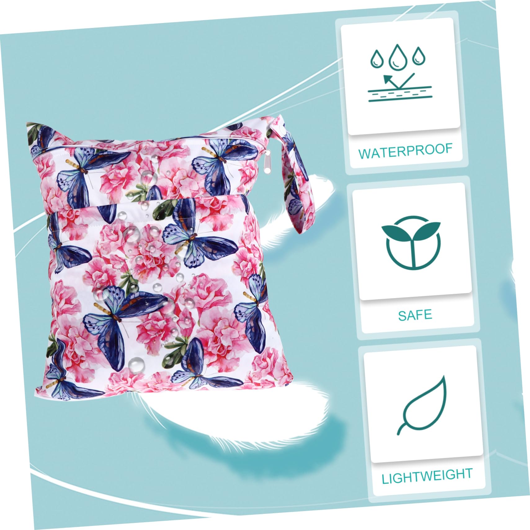ibasenice 3pezzi Borsa Pannolino Con Doppi Zip e Due Tasche Capacità Per Organizzatore Multifunzionale Per Viaggi e Uso Quotidiano Stampa Cartoni Animati Colorati