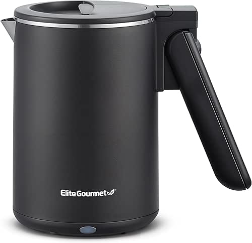 Elite Gourmet Dual Voltage 120-230V, Travel Double Wall Insulated Cool-Touch,