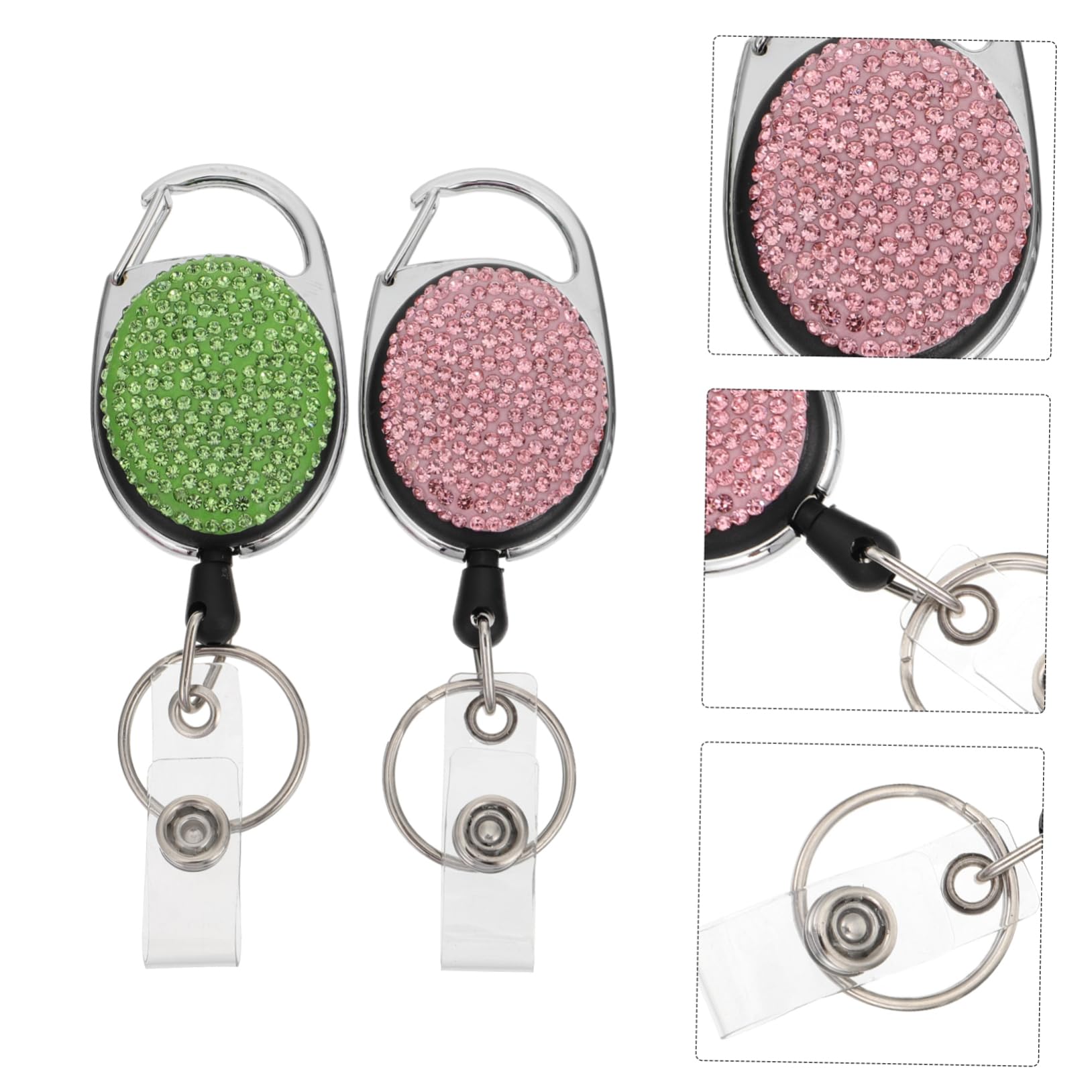 Lurrose 6pezzi Portachiavi Retrattile Tesserino Per Id e Portachiavi Design Chic Per e