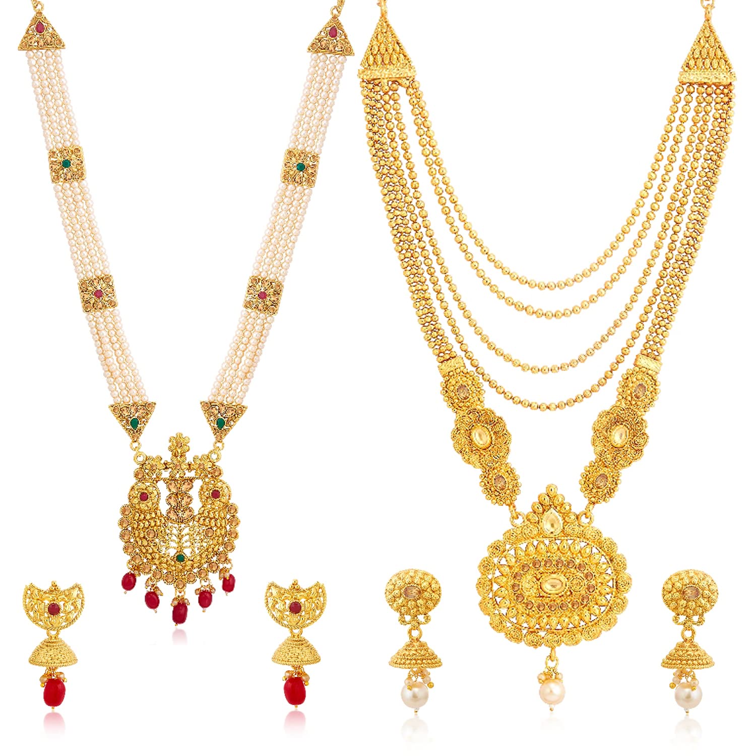 Sukkhi Splendorous Gold Plated Combo Necklace Set for Women (CBNS100955) (B09QS5TK3J) Amazon Price History, Amazon Price Tracker