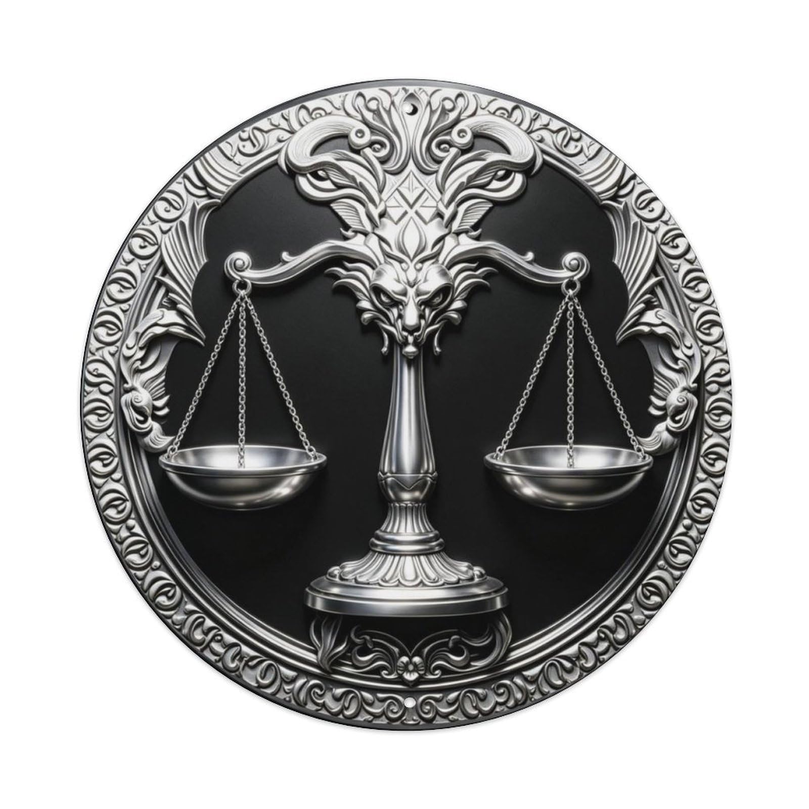 Libra Balance Scales Zodiac Sign 3D Astrology Metal Tin Sign Plaque
