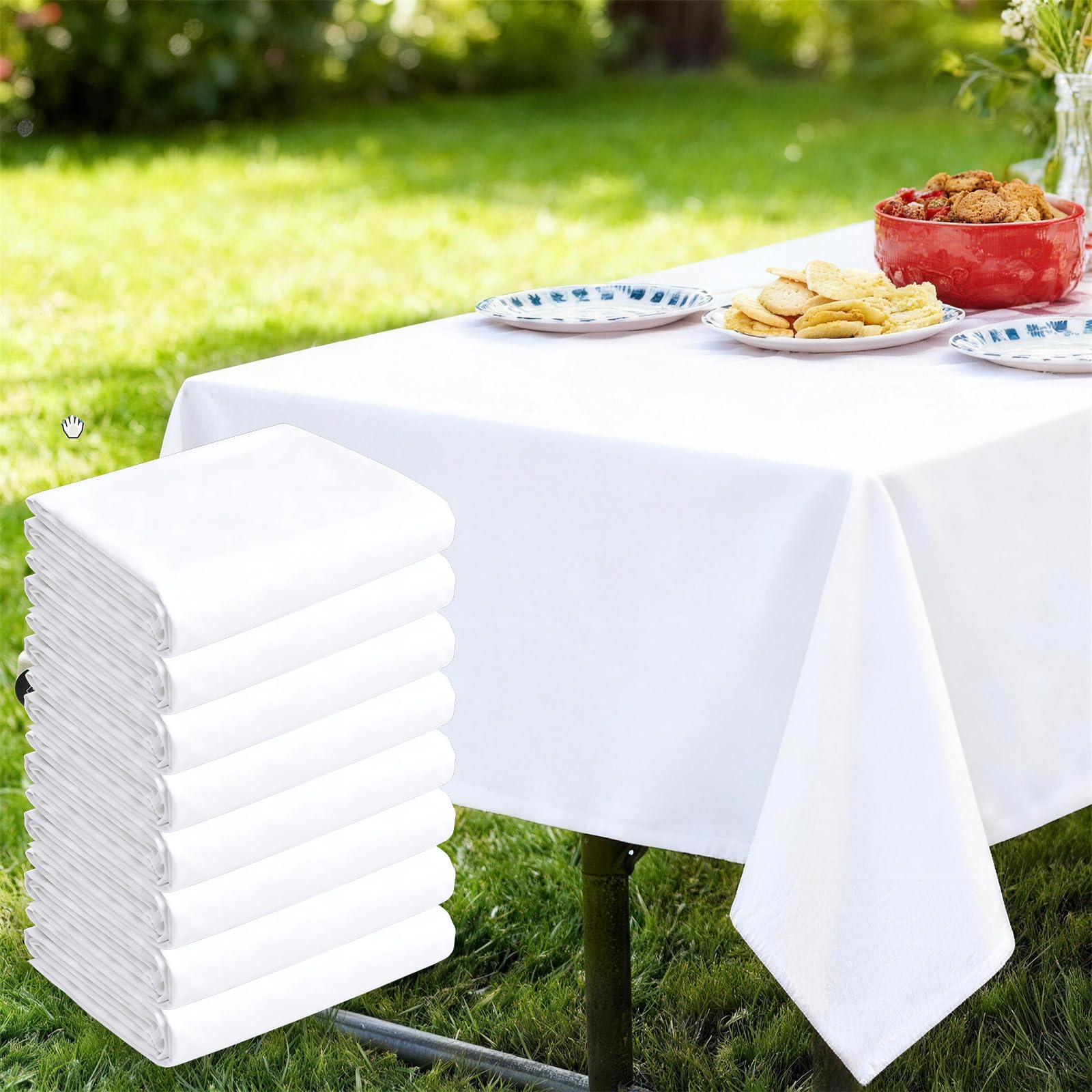 Nappe en polyester 180 g/m blanche 140x200 cm anti-taches Soontrans
