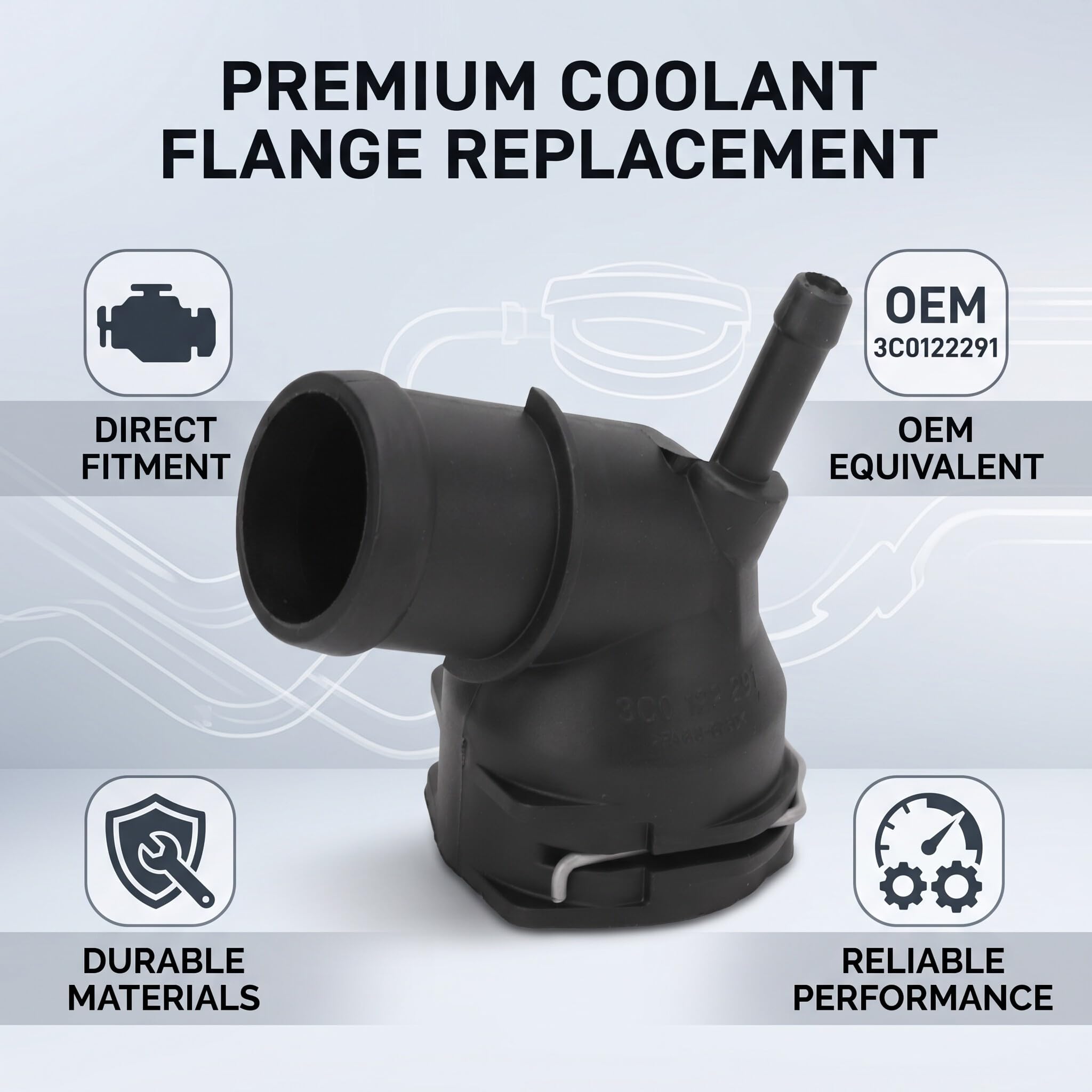 3C0122291 de Liquide de Refroidissement 3C0122291 Connecteur de Tuyau de Liquide de Refroidissement de Radiateur Compatible avec Seat ALTEA