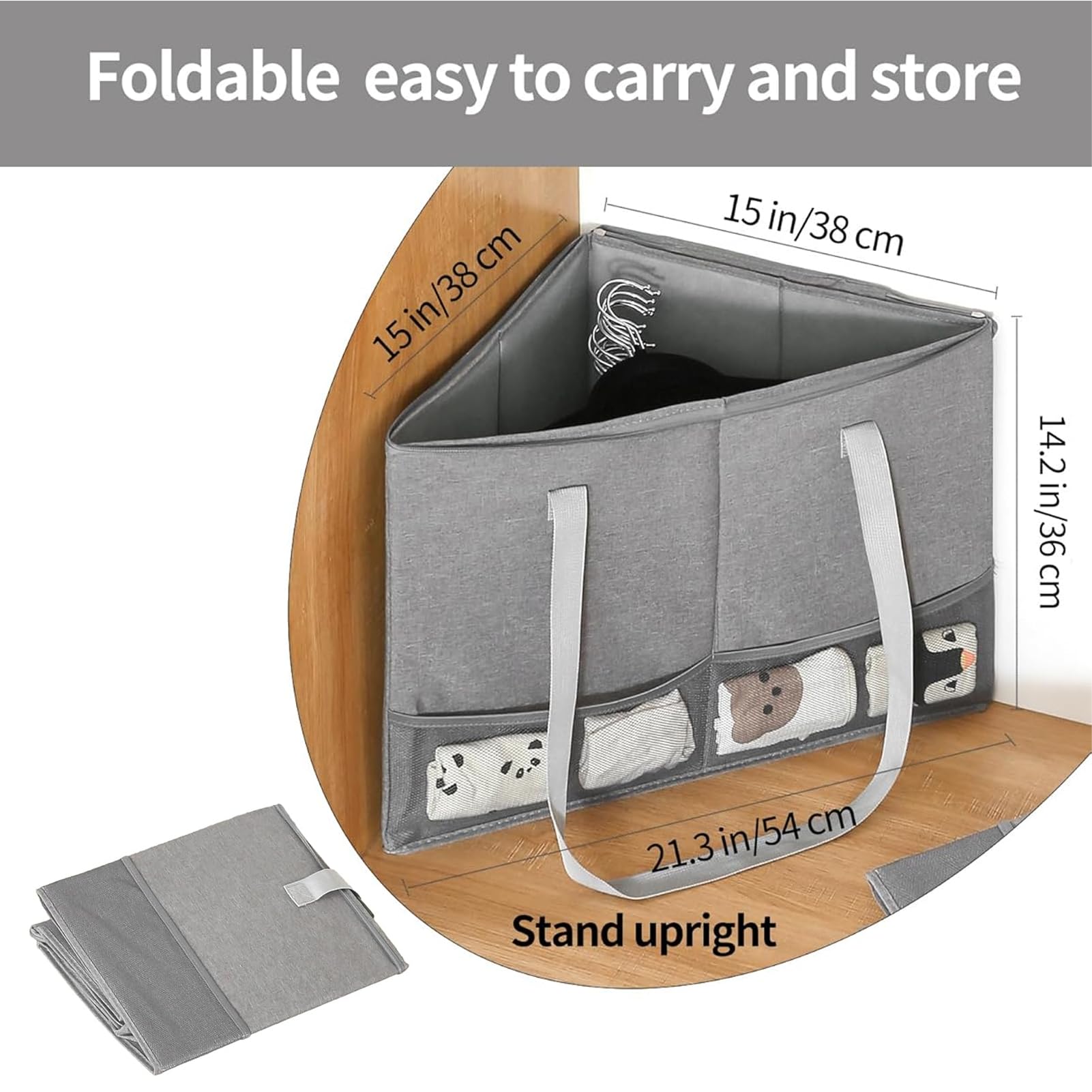 Bolsa Organizadora para Perchas Triangular Contenedor con Gran Capacidad | Soporte Triangular Para Perchas Para Armario Lavadero Ropero Dormitorio Hogar y Casa