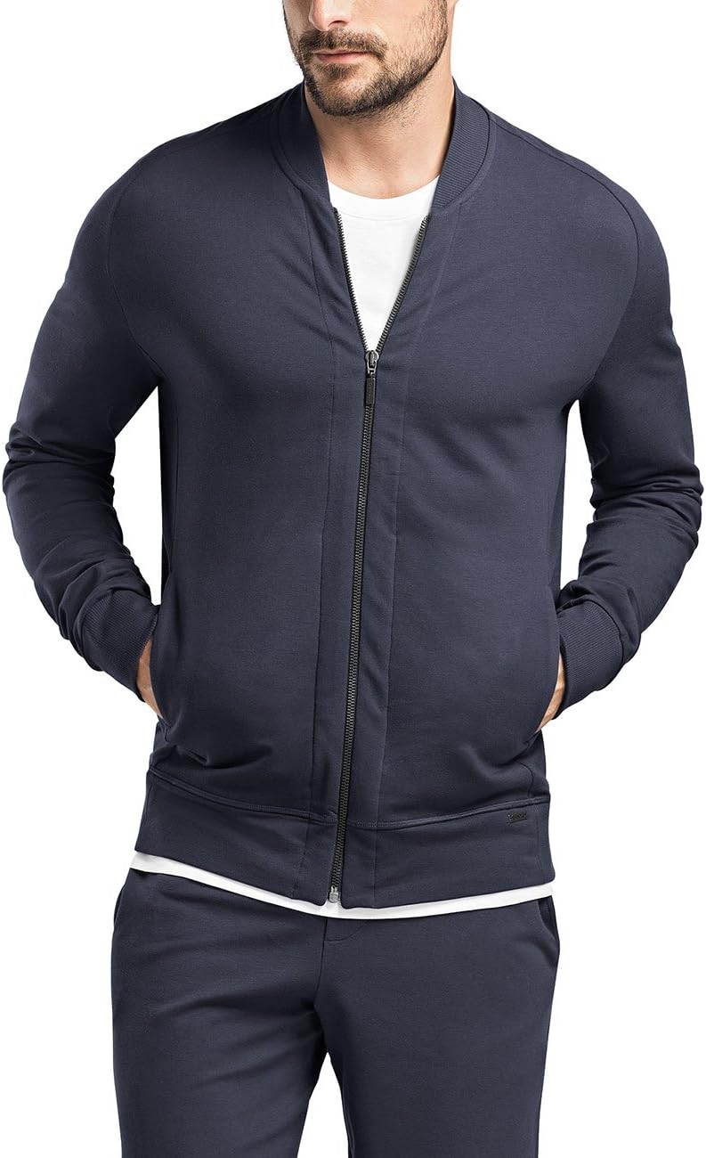 Hanro Men's Pajama Top, Grey Melange