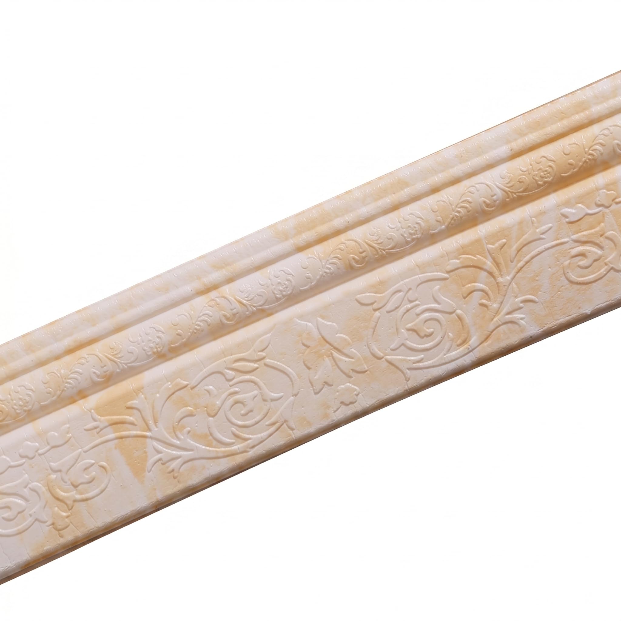 Guest Ruyunlai Yellowish White Self Adhesive 3D Foam Wall Trim Peel And Stick Wallpaper Border For Ceiling Crown Molding And Wall Skirting Baseboards 10Cm X 230Cm X 2Pcs