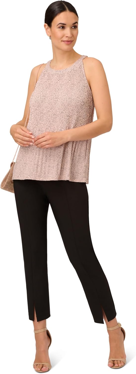 Adrianna Papell Womens Printed Pleated Halter Top - Image 5