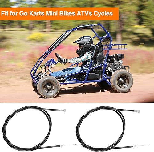 Miniatura 4 de FVRITO Paquete de 2 cables de acelerador universal de 60 pulgadas con repuesto de extremo de barril de 1/4 pulgadas para minibike Go Kart Go-Cart