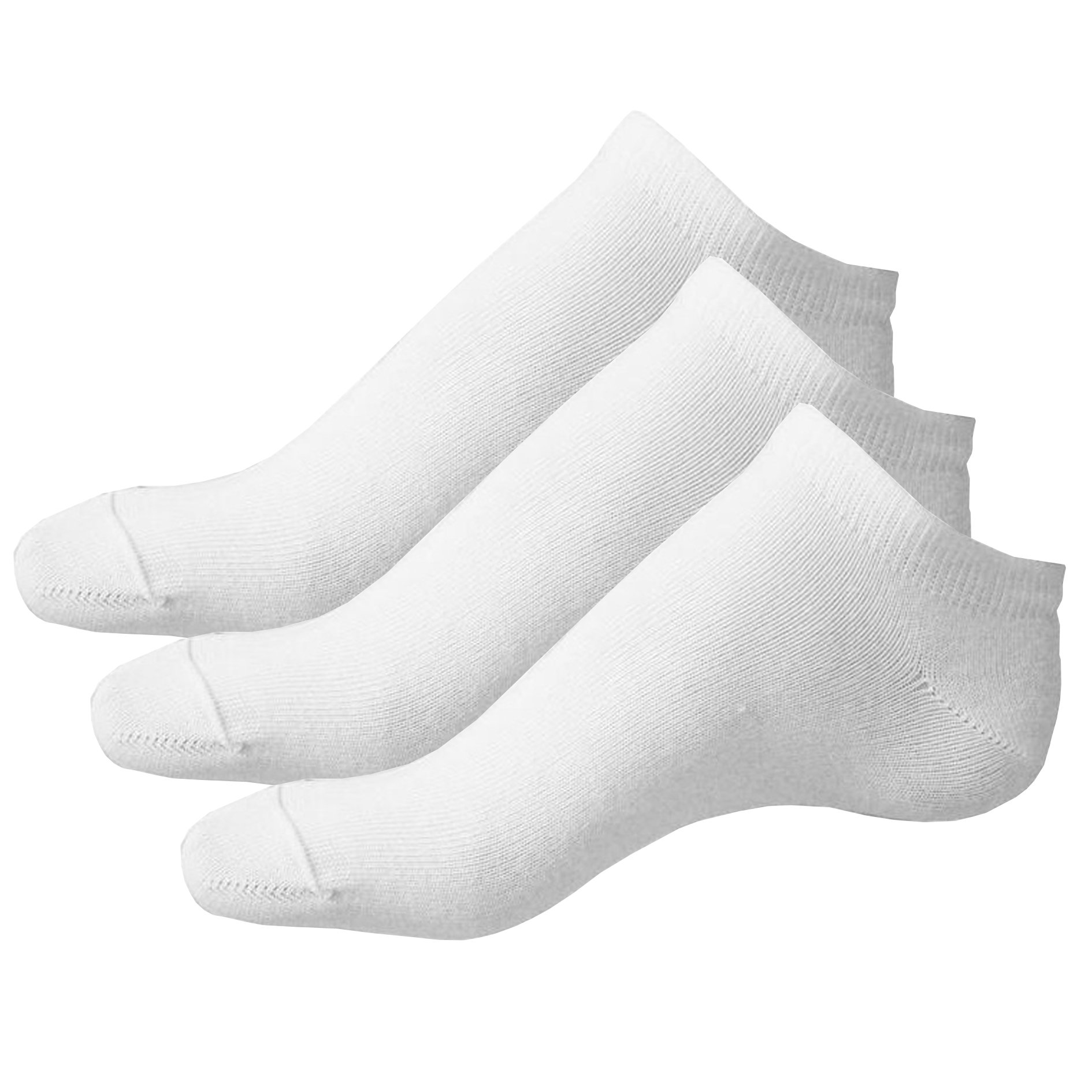Britwear 3 x Trainer Liner/Ankle Socks Shoe Size:6-11 (Mens) Colour:White
