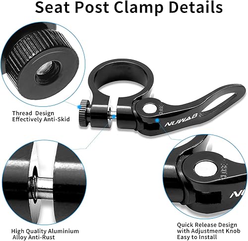 Miniatura 2 de NUWAB Abrazadera de poste de asiento de bicicleta premium, collar de tija de sillín de liberación rápida para bicicleta con aleación de aluminio,