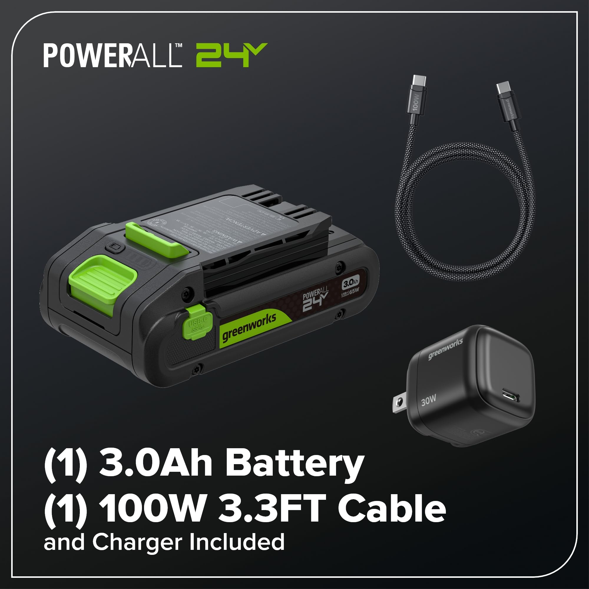 Greenworks 24V Soffiatore a Batteria con 4Ah & Caricatore 65W PD, 209km/h 7,65m³/min Potente da Giardino & Auto, Leggero, Velocità Variabile BL1002HA1