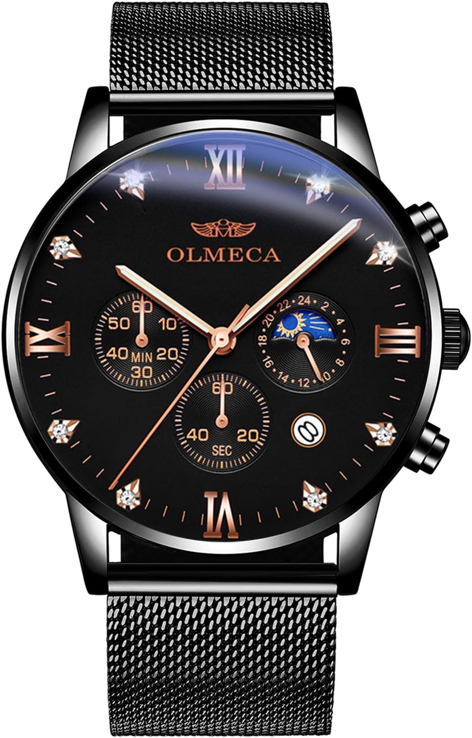 Men's Wrist Watches Classic Round Dress Watch Casual Official Sport Fans Watch-Black.ZH-YHG