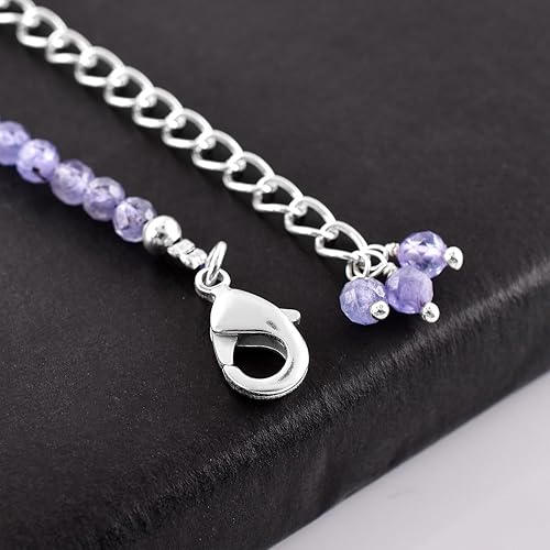 Miniatura 145 de Natural Moonstone Gemstones Choker Necklace, Faceted Rounds Beads, Silver Plated Jewelry, Healing Crystals, Birthday, Handamde, Minimalist, Women