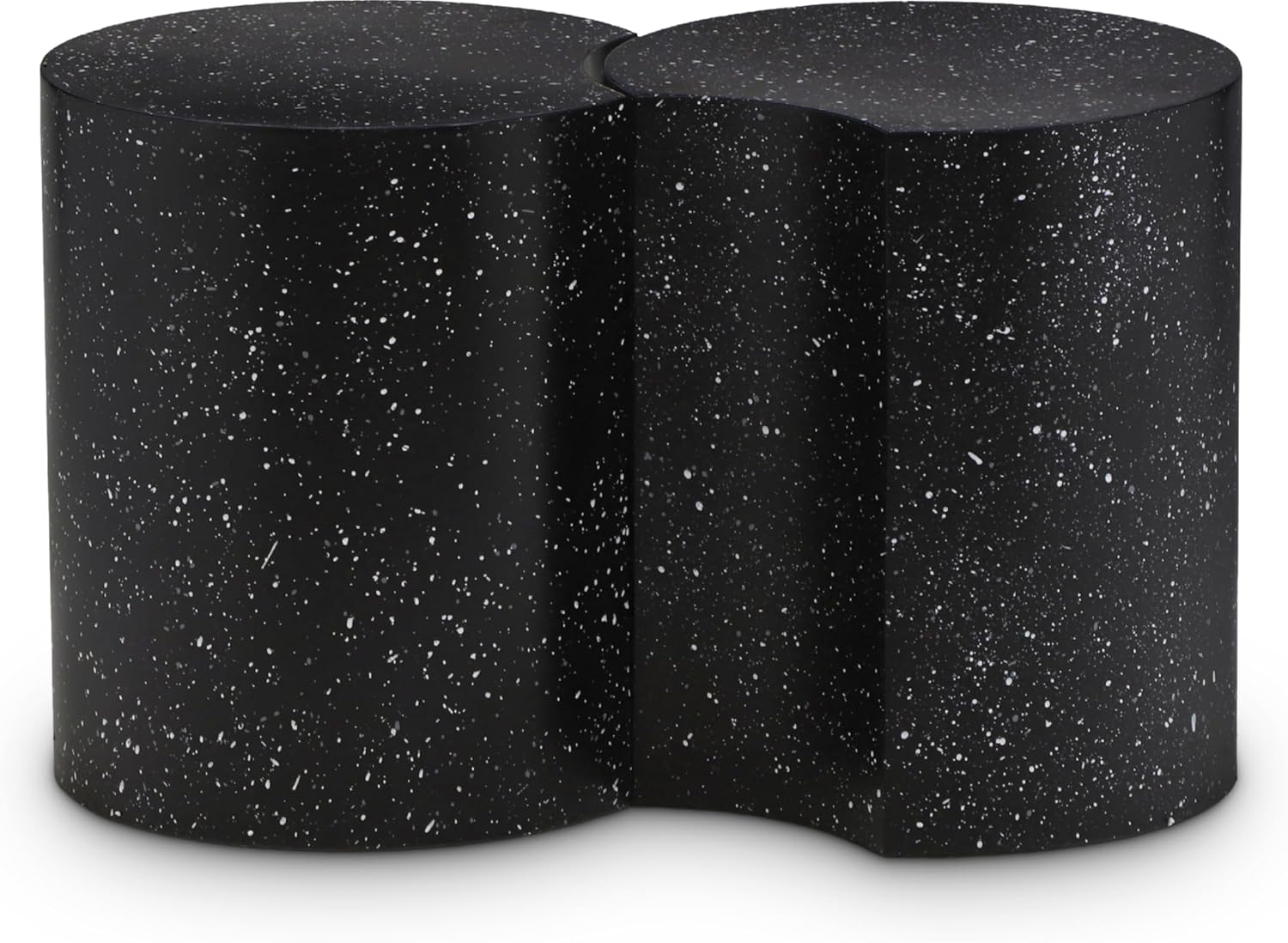 Meridian Furniture Dimple 2 Piece Black Terrazzo Pattern Iron Metal End Table