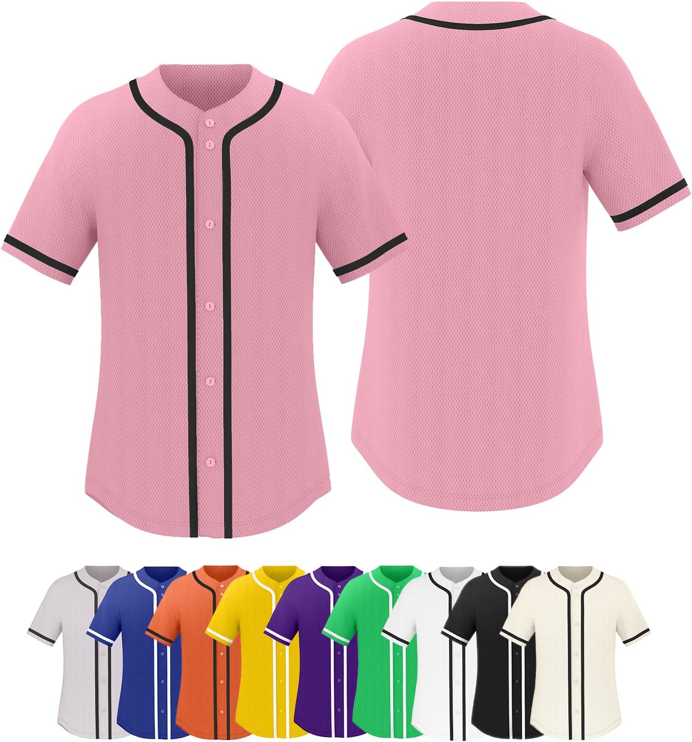 babyhealthy Blank Baseball Jersey for Men Softball Jerseys Shirt, S-4XL