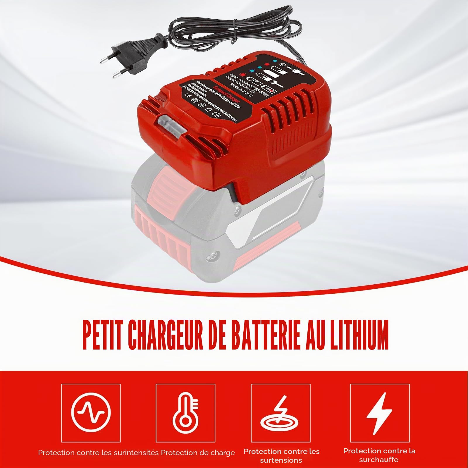 Einhell Chargeur de rechange pour batterie Einhell Power X-Change 18 V, surveillance et gestion intelligente de la charge