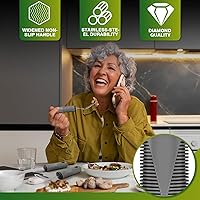 Vista 3 de Juego de 4 utensilios adaptativos para temblores de manos, Parkinson, artritis, pesado, fácil agarre, asas extra anchas - cuchillo, tenedor