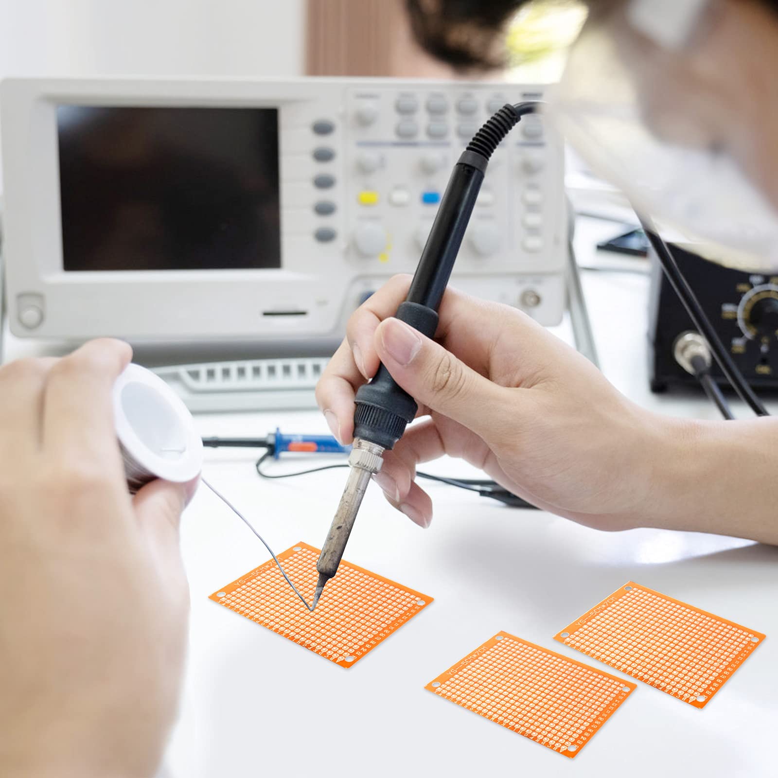 Scheda di Prototipi Bachelite PCB 50 Pz Circuito Stampato Universale Schede Circuiti a Doppio Lato per Saldare Elettronica Laboratorio Fai da te, 5 X 7 cm