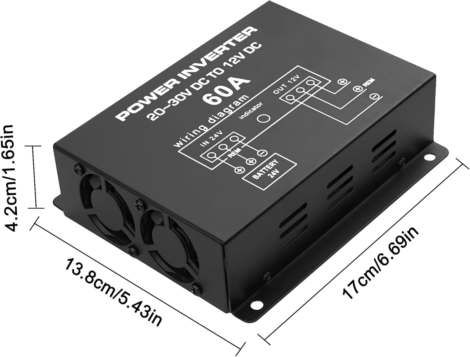 MEIRIYFA DC 24v to 12v 60A Power Converter Inverter,DC Step Down 24v to 12v 720W Large Power Supply Converter Car Voltage Electric Buck Regulator Reducer for Motor Car Truck Vehicle Boat Solar System