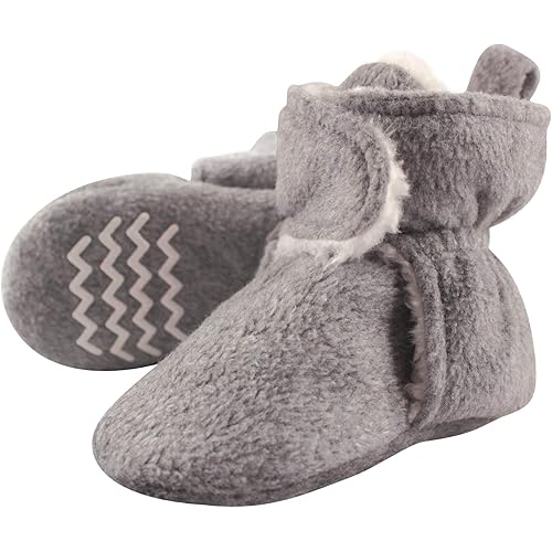Hudson Baby Unisex Baby Cozy Fleece and Faux Sherpa Booties