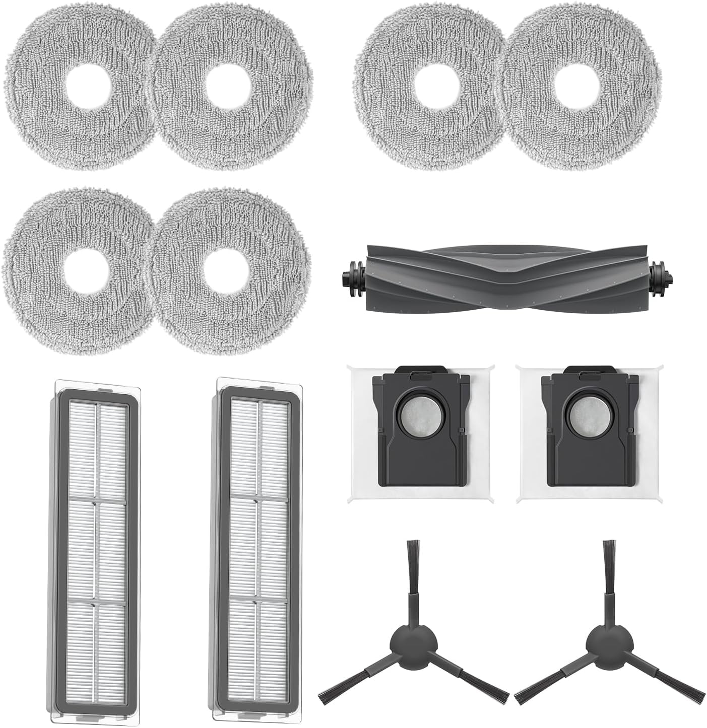 Lot De 23 Pièces De Rechange Pour Robots Dreame - Brosses, Serpillères, Filtres HEPA, Sacs