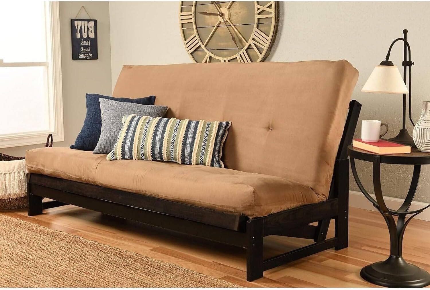 Maykoosh Full Size Futon Frame Set - Reclaimed Mocha Finish Convertible Sofa Bed