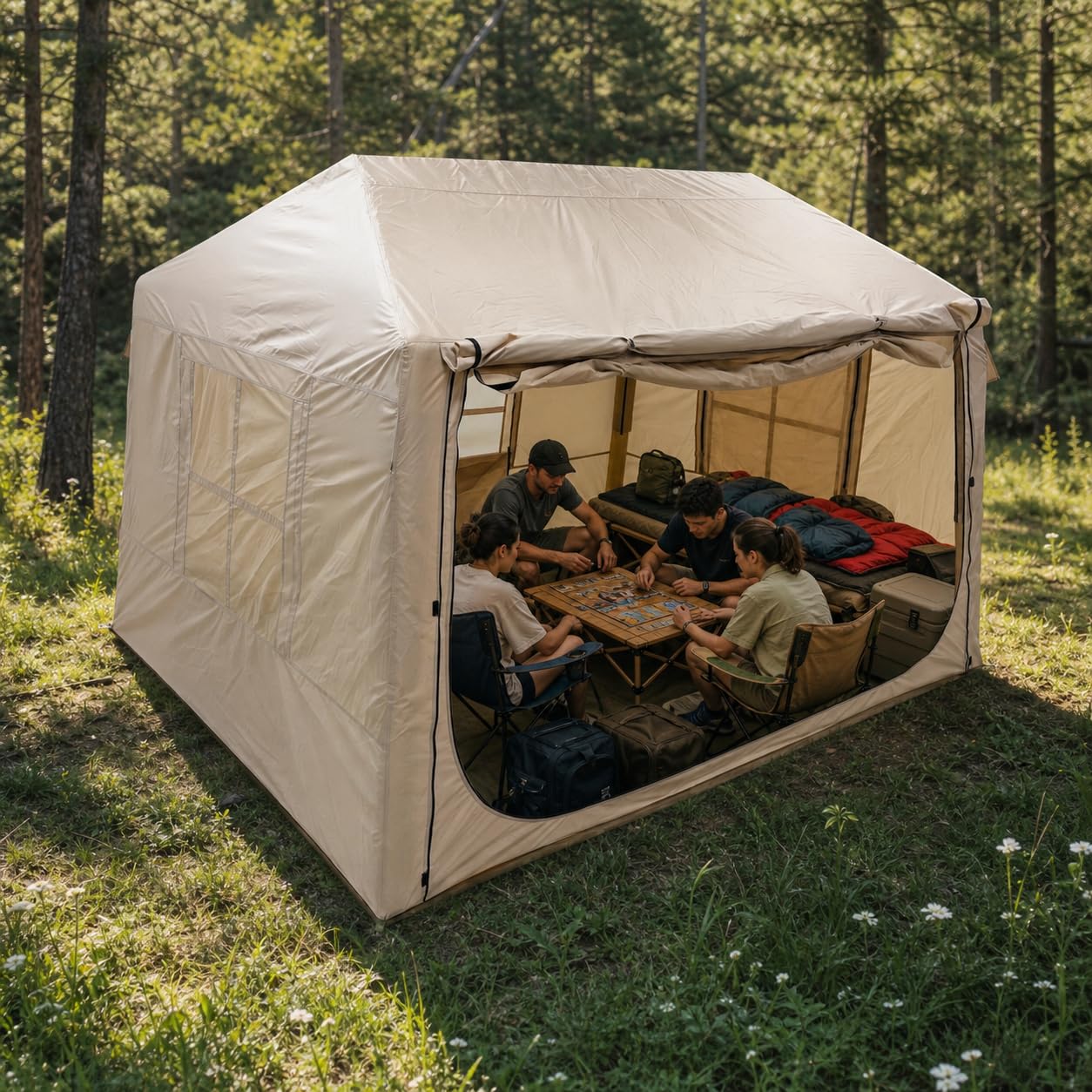 6-8 Gonfiabile da Campeggio, Automatica e Impermeabile per Tutte le Stagioni, per outdoor