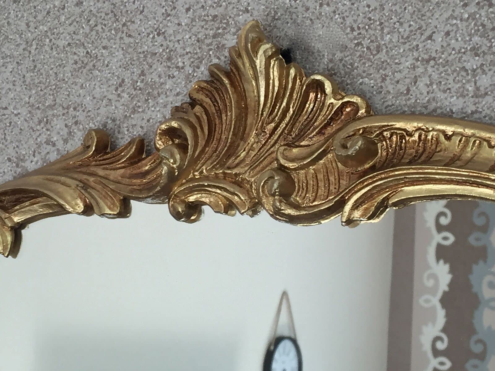 Espejo de pared ovalado dorado antiguo 52 x 42 espejo de baño vintage retro