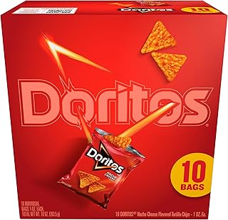 Frito-Lay Doritos Tortilla Chips Nacho Cheese Bags, 1 Oz, 10 Ct