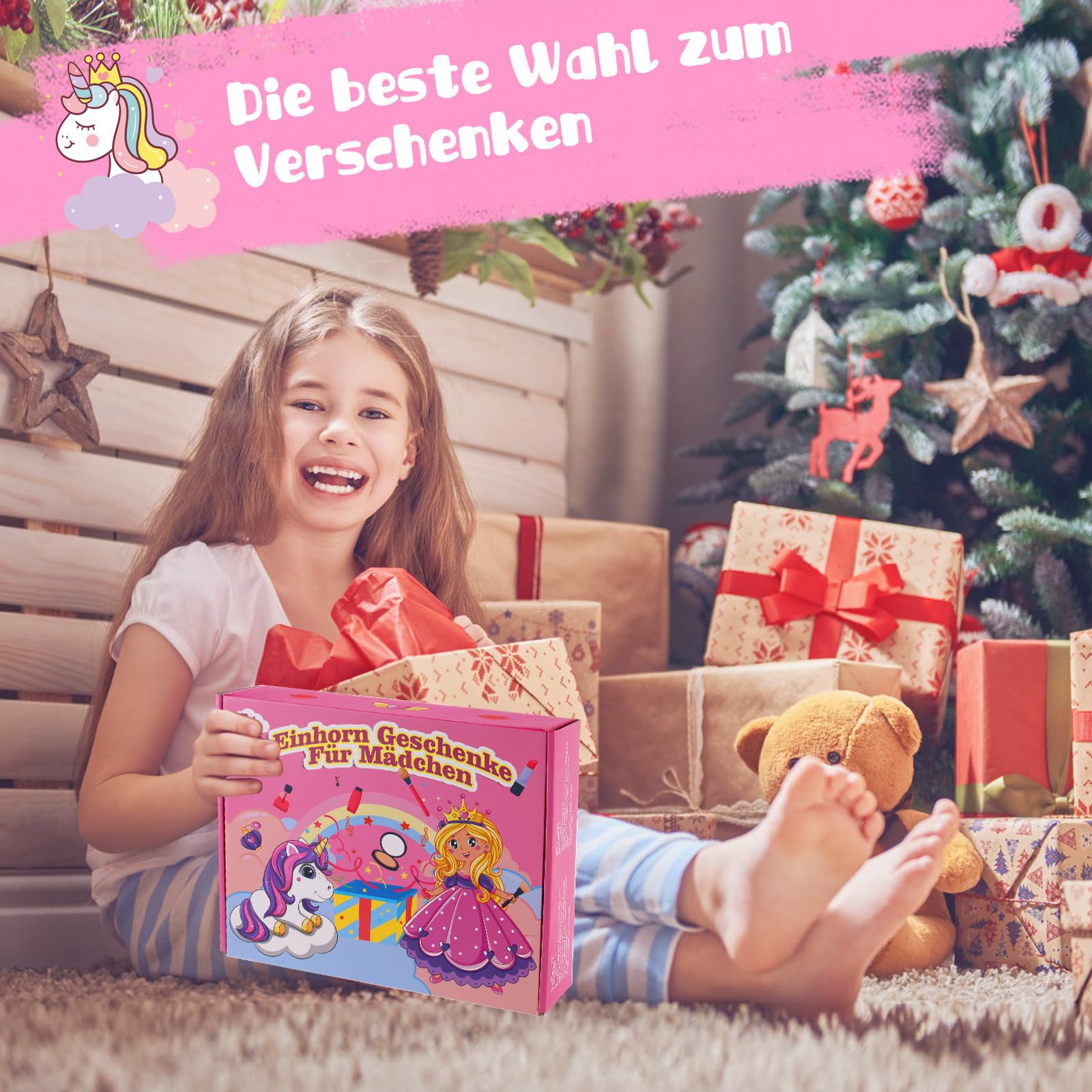 Kinderschminke Set Mädchen Schminkkoffer mädchen 6 Jahre Einhorn Geschenk für Mädchen 4 5 6 7 8 Jahre Einhorn Handtasche Schminkset für Mädchen