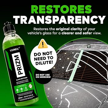 Vonixx Prizm 500ml Glass Restorer - Removes Water Spots Hard Water Stains and Paint Overspray Restores Original Clarity for Automotive Windshields and Windows