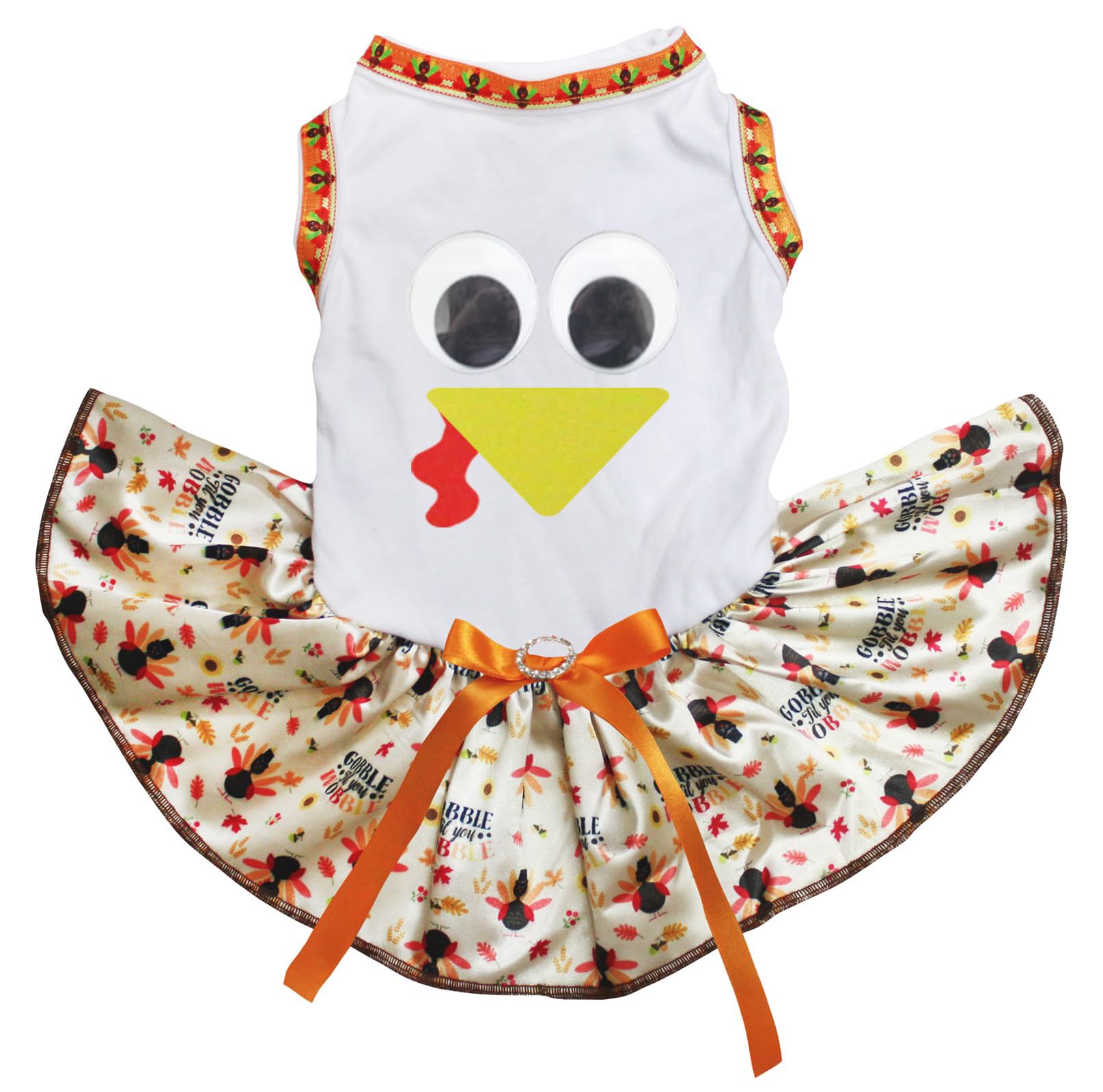 Robe pour chiot avec visage de dinde vêtement chien blanc XXXL