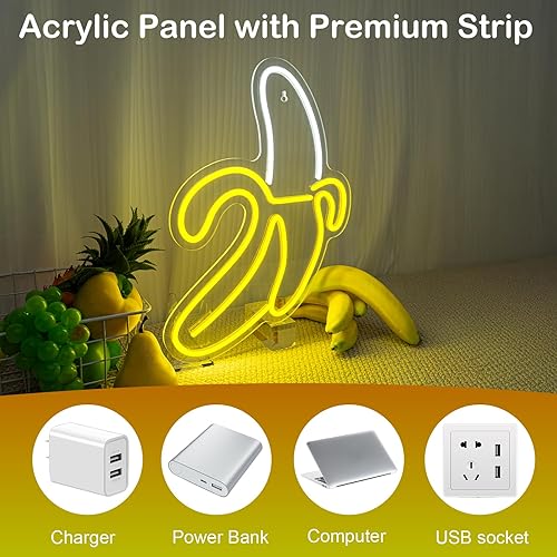 Miniatura 6 de Señales de neón de plátano, luces de neón LED, luces decorativas de arte en la pared, luces de neón para la pared de la habitación, dormitorio de