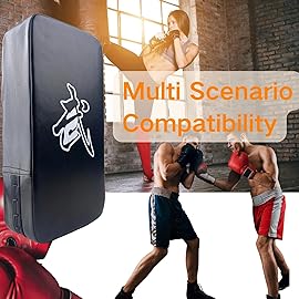 2 PCS TLBTEK Taekwondo Kick Pad PU Muay Thai Pads MMA Karate Kick Pads Kickboxing Training Pads Martial Arts Punching Pads Leather Strike Curved Kicking Shield (Black)