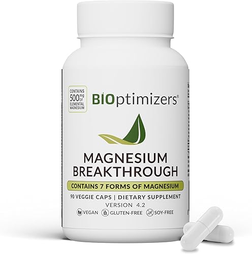 BiOptimizers Suplemento innovador de magnesio 4.0 - Tiene 7 formas de magnesio glicinato, malato, citrato y más - Suplemento natural para el sueño y
