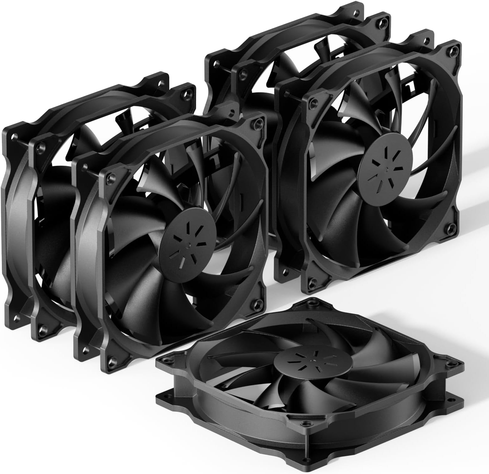 upHere 120mm Long Life Computer Case Fan Cooling Case Fan for Computer Cases Cooling,5-Pack,12BK3-5
