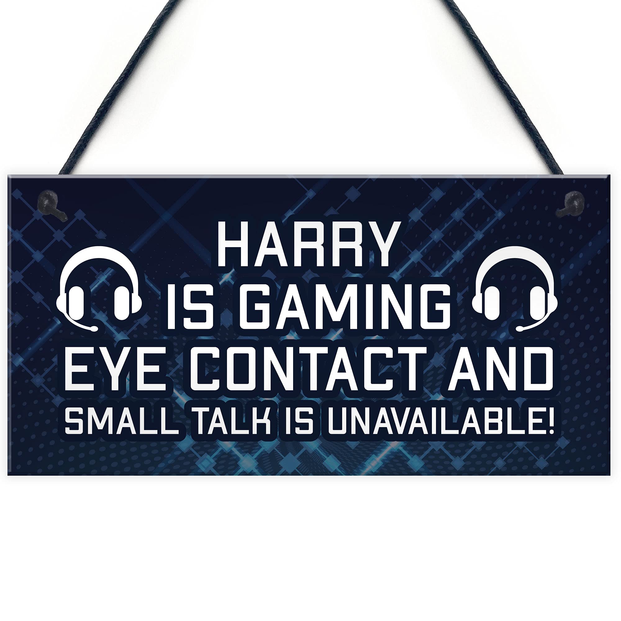 Red Ocean Personalised Novelty Gaming Sign Gamer Gift For Son Brother Games Room Boys Bedroom Signs