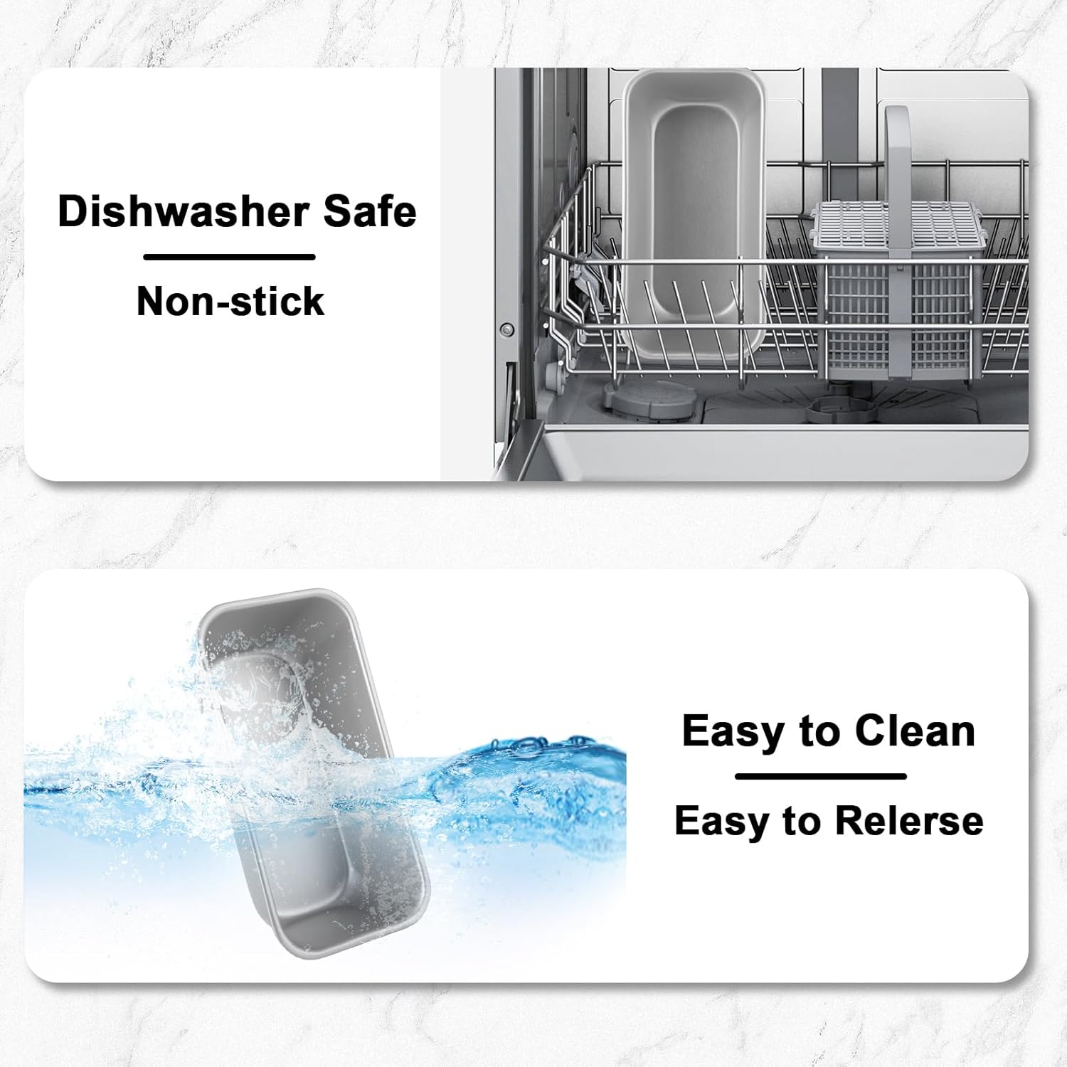 CYEAH 6 Pcs Loaf Pans for Baking Bread, 8 x 4 inch Bread Pan, Stainless Steel Bread Loaf Pan for Homemade Bread, Nonstick Loaf Tin for Home Baking Bread Brownies and Pound Cakes - Image 5