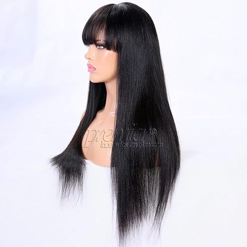 Miniatura 5 de Peluca de cabello humano brasileño recto con encaje frontal 360 para mujer, 150% de densidad 360, 14 pulgadas