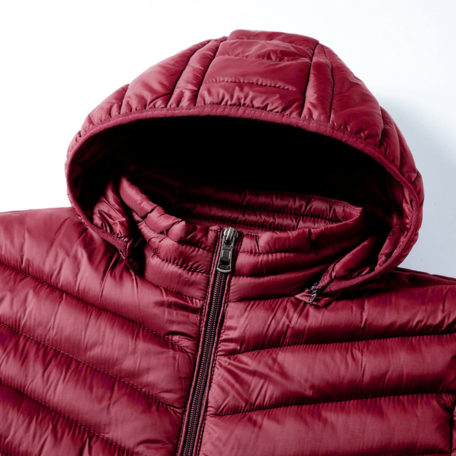 Kobilee Piumino Uomo 100 Grammi Calda Elegante Antivento Giubbotto Trapuntato Cerniera Casual Imbottita con Cappuccio Giacca Mezza Stagione Primaverile Trekking Ripiegabile Montagna Giacca Invernale